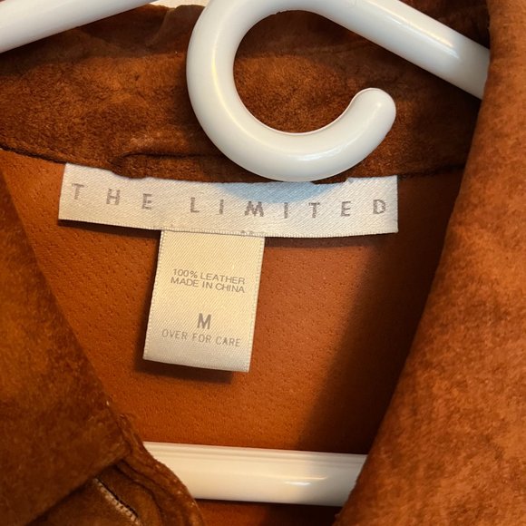 Stunning Brown 100% Leather Shirt Jacket by The Limited, Size M - Picture 3 of 11